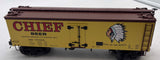 MTH Premier 20-94311 Chief Beer 36' Woodsided Reefer Car O SCALE Like New broken step one side as is