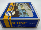 K-Line K-109 TWIN LAMPOST (2) O SCALE Like New