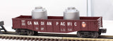 Lionel 6-6205 CANADIAN PACIFIC Long Gondola w/2 cannisters O Scale Like New