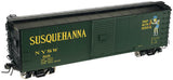 Atlas 6486-2 SUSQUEHANNA Steel Re-Built Box Cars O Scale NEW