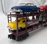 MTH 30-7628 MTH Auto Transportation Auto Carrier Flat Car RailKing 1957 O Scale Used as is