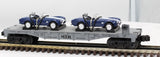 MTH Railking 30-7660 Auto Transport Flat Car w/Ertlr 1965 Ford Cobras O SCALE Like New