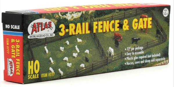 ATLAS MODEL 777 Rustic Fence & Gate Kit HO Scale NEW