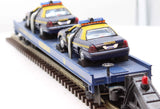 MTH 20-98548 Flat Car with 2 West Virginia State Police Cars Scale O SCALE Used No Box