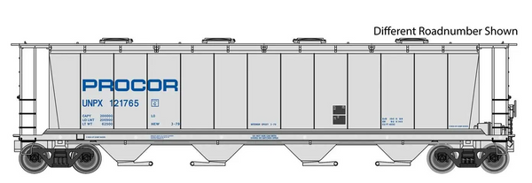 Walthers 910-7826 59' cylindrical hopper PROCOR PRCX #121800 HO SCALE NEW