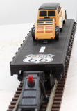Lionel 6-17549 Flat Car Route 66 w/Woody Wagon & Trailer O Scale Like New