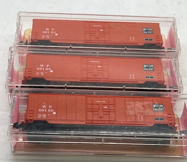 Roundhouse 8939 Western Pacific WP 50 Ft Hi-Cube Boxcar WP SET OF 3 N SCALE Like New