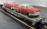 MTH Railking 30-7610 MTH w/57 Chevys RailKing Flat Car Scale O SCALE NEW