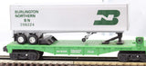 Lionel 6-16308 BURLINGTON NORTHERN Flatcar Mainline #298224 O Scale Used Damaged Box