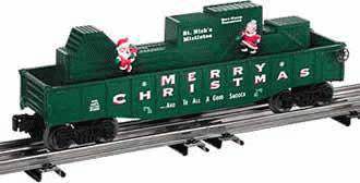 Lionel 6-36095 Christmas Animated Gondola Santa & Mrs Claus Kissing Mistletoe O SCALE Like New