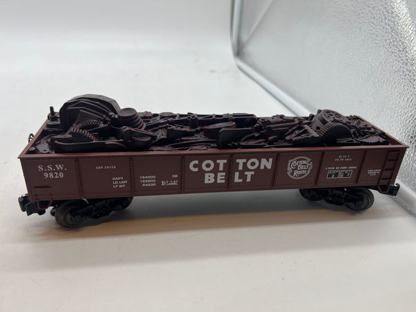 Lionel 6-17408 Cotton Belt Gondola with Scrap Load #9820 O SCALE Like New