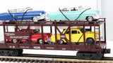 MTH Railking 30-7628 Auto Transportation Auto Carrier Flat Car W/4 cars #4952 O SCALE Like New