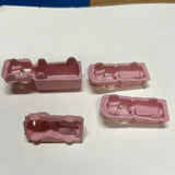 Lot of 4 1.5-2 in  pink plastic vintage cars