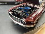 Auto World 1/18 scale - AMM1006/06 1969 Ford Mustang Boss 429 - maroon 1/18 SCALE Like New