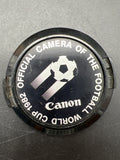 CANON 52mm 1982 OFFICIAL CAMERA OF THE FOOTBALL WORLD CUP SNAP ON Lens Cap RARE SZ Used Excellent No Box