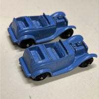Tootsie Toys Blue Ford Roadster Set of 2 Metal Cars HO SCALE
