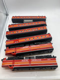 American Flyer Lionel 4-8150 4-9500 4-9501 4-9502 4-9503 Southern Pacific SP Daylight locomotive & Passenger Car set (5 Pieces) S SCALE Like New