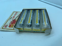 Model Power #3031-4  Union Pacific UP 4-car streamline passenger car set N scale Used Excellent Damaged Box