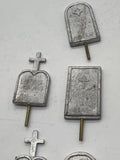 Set of 6 Gravestones Metal Detailed G SCALE Like New No Box