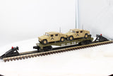 Model Train Sales Inc. DODX-39603  Military Flat Car W/2 M.P. Hummers O SCALE Like New