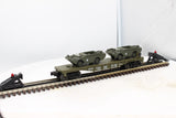 MTSI USAX-39163 Flat Car w/2 Amphibious ARMY Vehicles O SCALE Like New Damaged Box