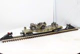 Lionel 6511-2 Military Flat Car w/ Jeep and cannon Trailer O SCALE this is a custom item  Like New WRONG BOX