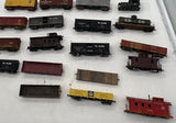 Big lot of 18 freight cars & loco--loose, broken, incomplete-- Mostly DRGW-- AS IS HOn3 Scale Used No Boxes