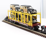 MTH Railking 30-76644 Pittsburgh & Lake Erie Auto Carrier Flat Car w/(4) '48 Ford Woody #961974 O SCALE Like New