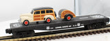 Lionel 6-17549 Flat Car Route 66 w/Woody Wagon & Trailer O Scale Like New