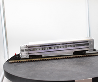 Lionel 6-9580 LIONEL ILLUMINATED BURLINGTON ALUMINUM PASSENGER CAR SILVER VIRANDA OBSERVATION CAR O SCALE Like New