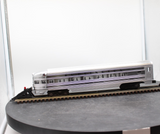 Lionel 6-9580 LIONEL ILLUMINATED BURLINGTON ALUMINUM PASSENGER CAR SILVER VIRANDA OBSERVATION CAR O SCALE Like New