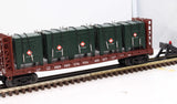 MTH Railking 30-76603 Pennsylvania Flat Car - w/Bulkheads & LCL Containers O SCALE Like New
