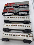Marx Vintage Postwar Santa Fe Train Set -- 1095 AA, 2 x 3152 Passenger Cars, 3197 Observation car O SCALE Used No Box as is final sale