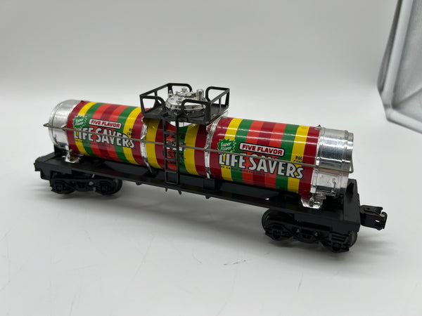 Lionel 6-9278 Life Savers chrome single dome tank car O scale Used Excellent as is