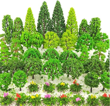 Arbres Miniatures Pour Maquettes - 60 Pièces, 12 Styles, 2,5 à 7 Cm, Pour Diorama, Train Électrique