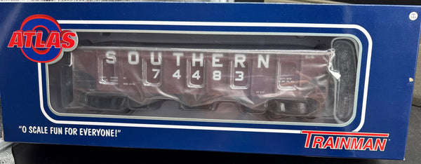 Atlas Trainman 2001833-2 SOUTHERN 70 Ton 3-Bay Open Hopper #74483 3 Rail Brown/White O Scale NEW