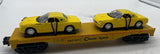 MTH Railking 30-76055 Chessie Flat Car w/ 2000 Ford Thunderbirds (yellow) O SCALE Like New
