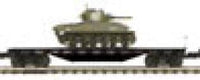 MTH 20-90545d Premier 20-90545 Chesapeake & Ohio 50-Ton 41' Wood Flat Car w/Sherman Tank Load O SCALE NEW