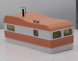 MTH Railking 30-90109 Salmon & White Stainless Mobile Home O SCALE Like New