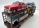 MTH 30-7628 MTH Auto Transportation Auto Carrier Flat Car RailKing 1957 O Scale Used as is