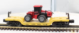 Lionel 6-16957 Depressed-Center Flatcar with ERTL Case 4WD Loader O Scale Used
