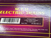 MTH Premier 20-90152c Pennsylvania O Scale Premier 2-Bay Offset Hopper Car Used Excellent