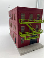 MTH Railking 30-90272 Solid State Televisions 3-Story City Building w/Fire Escape & Blinking Sign O SCALE NEW