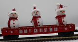 MTH Railking 30-72210 Christmas Gondola Car w/LED Christmas Lights & Lighted Snowmen O SCALE Used