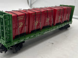 MTH Railking 30-76601 Christmas RailKing Flat Car - w/Bulkheads & LCL Containers O SCALE Like New