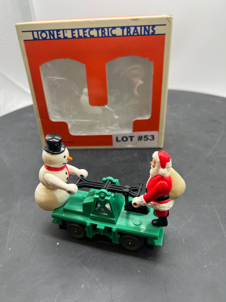 Lionel 6-18422 Santa and snowman handcar O SCALE Like New