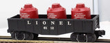 Lionel 6112-1 Post War Celebration black gondola with 3 Red Cannisters (reproduction ) O SCALE Like New