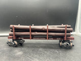 K-line K663-1892 Pennsylvania Railroad PRR skeleton log car #2 with logs  O SCALE Used Excellent