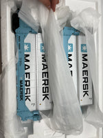MTH PREMIER 20-2889a MAERSK TWIN STACK 3 CAR SET W/ APL CONTAINERS O SCALE NEW