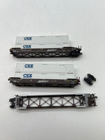 Kato 106-6167 BNSF CSX Gunderson Maxi IV Double stack car (missing load 1 car) N SCALE Used Damaged Box
